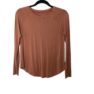 American Eagle Long Sleeve T Shirt Super‎ Soft XS Casual Everyday Brown Orange